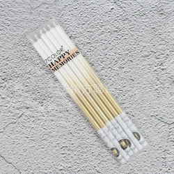 Набор свечей для торта «Жемчуг» (белый с золотом, 14 см) 6 шт