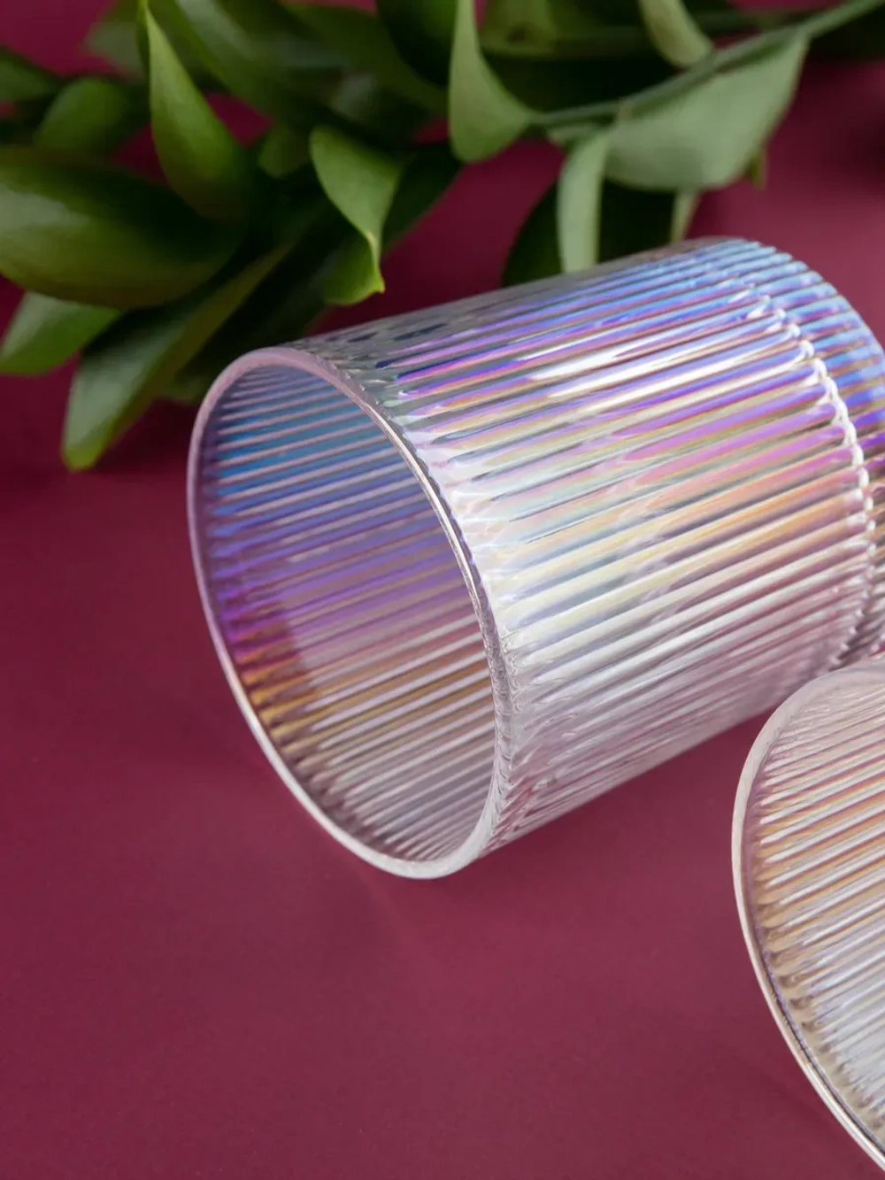 Набор ребристых бокалов для виски, 350 мл. 6 шт. перламутр