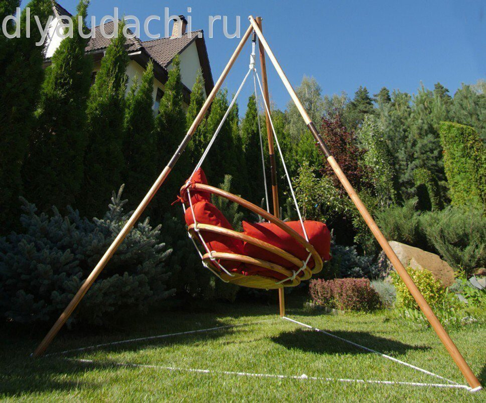 Подвесное деревянное кресло качели МАЙЯ SET+каркас