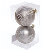 Набор украшений SHINE "Snow Forest" 8 см (2 шт.), light champagne (Серпантин)