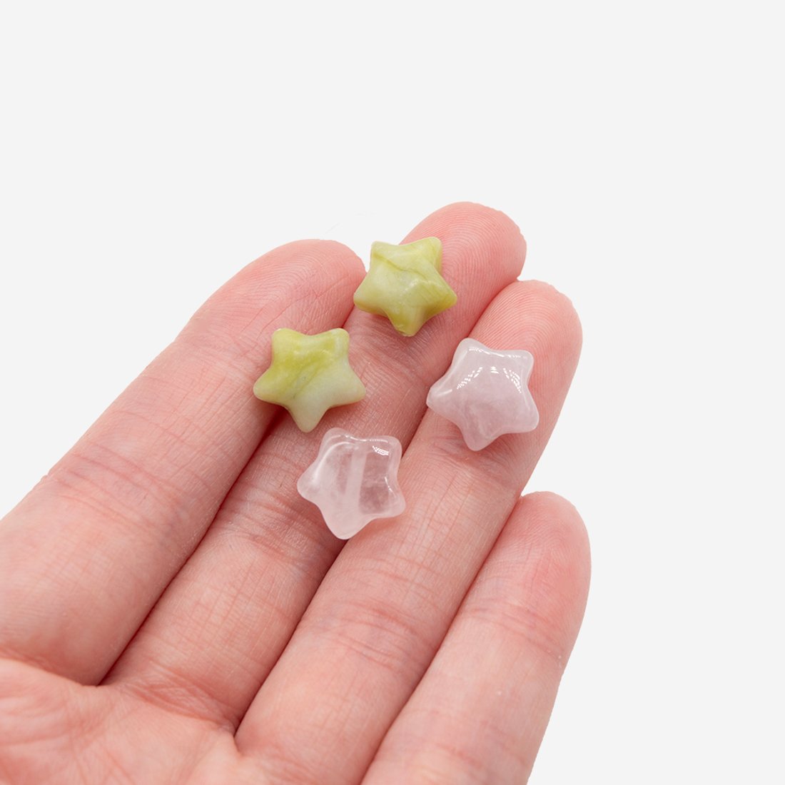 Звездочки из розового кварца, 11-12мм