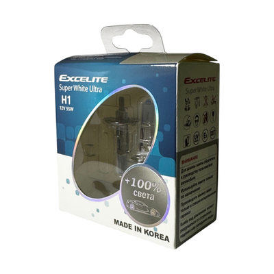Лампа H1 55W 12V SWU P14,5s Excelite комплект супер белый