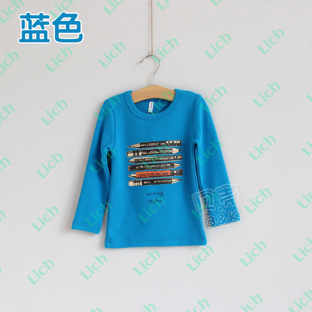 Лонгслив однотонный с принтом карандашей и надписью