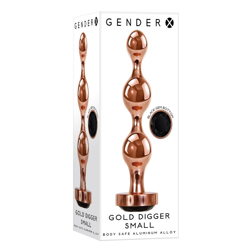 Gender X GOLD DIGGER SMALL Золотой анальный стимулятор-елочка малый