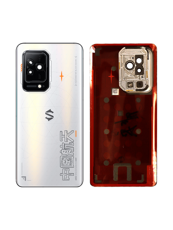 Задняя крышка для XiaoMi Black Shark 5 белая (White) со стеклом камеры