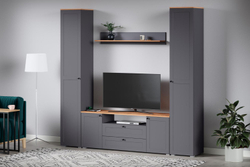 Полка 16.484 Остин Серый Графит, Дуб Золотой