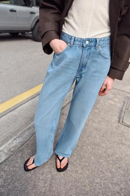 ZARA ДЖИНСЫ Z1975 REGULAR FIT LONG LENGTH С ВЫСОКОЙ ПОСАДКОЙ, ГОЛУБОЙ