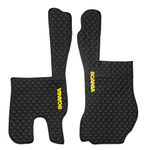 Ковры SCANIA 5 серии R (механика) (экокожа, черный, черный кант, желтая вышивка)