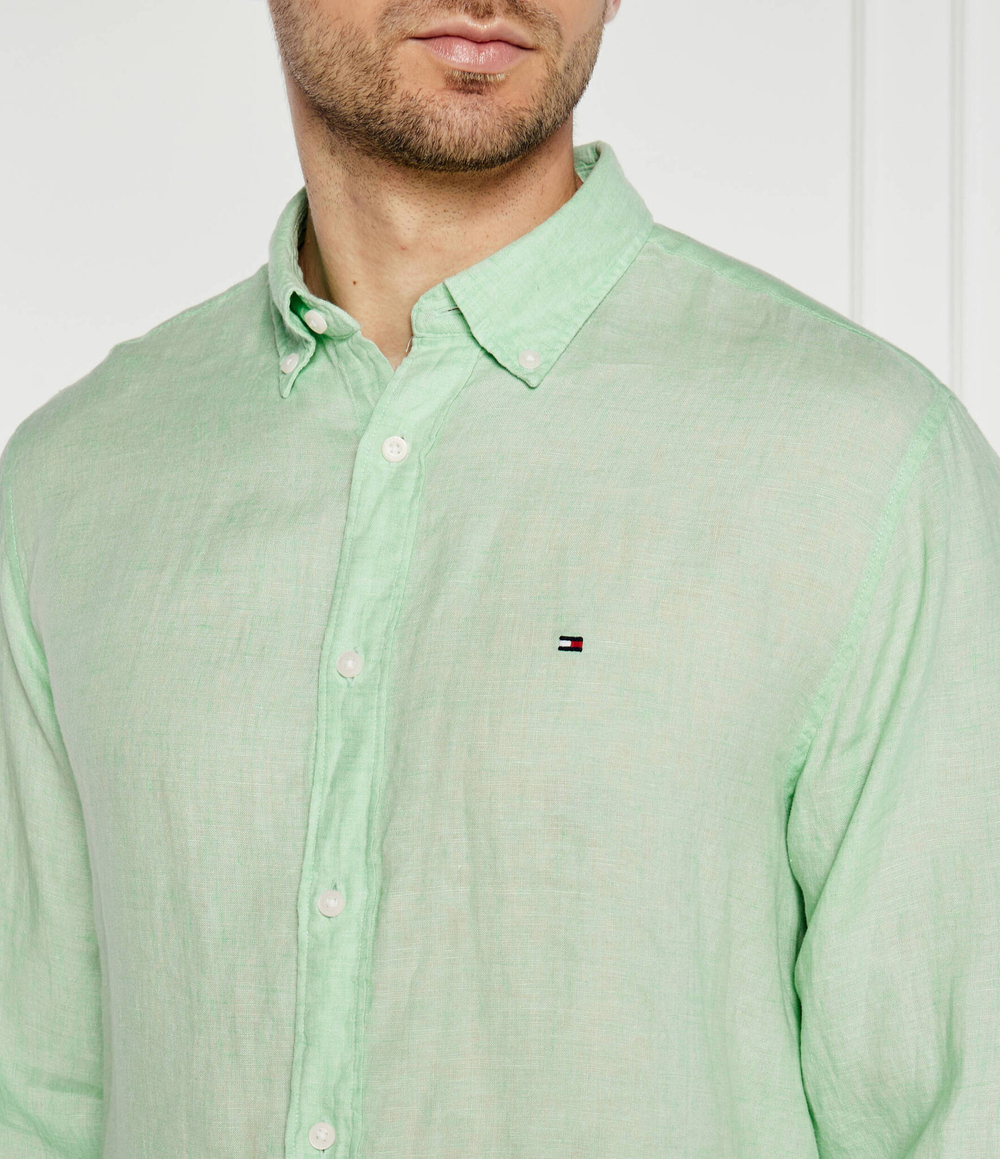 Льняная рубашка PIGMENT DYED Tommy Hilfiger - зеленый(MW0MW34602)