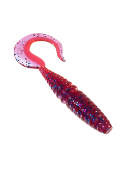 Приманка ZUB-TWIST  75мм(3")-6шт, (цвет 021) фиолетовый верх-красный низ