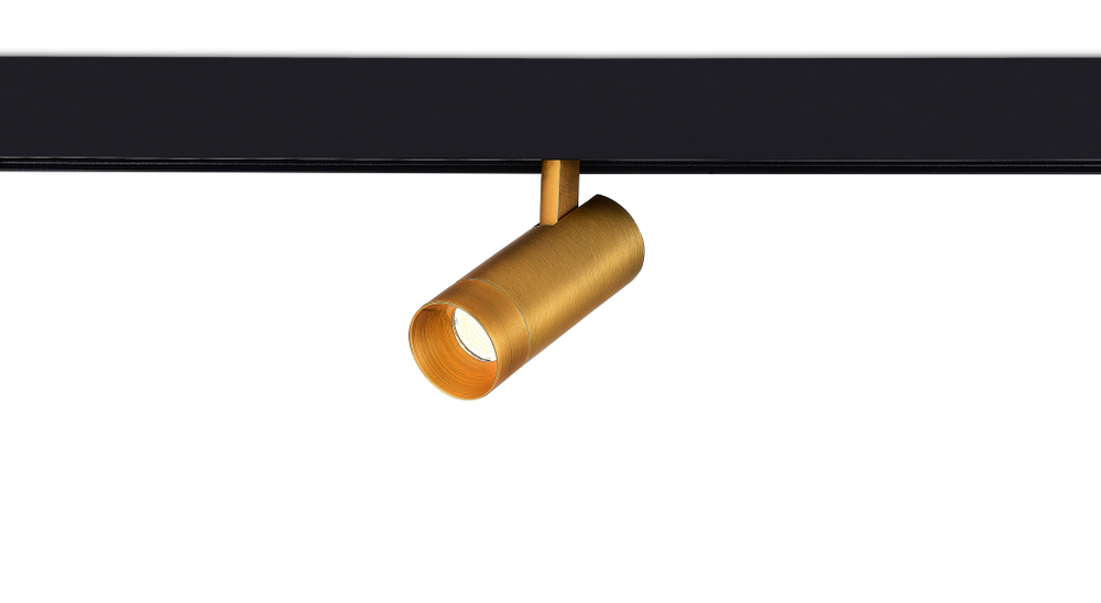 Светодиодный светильник Alpha для SPACE Track system 10Вт, D50xL160 мм, 796Лм, 36°, 3000К, диммируемый 0-10В, Ra &gt;90, латунь