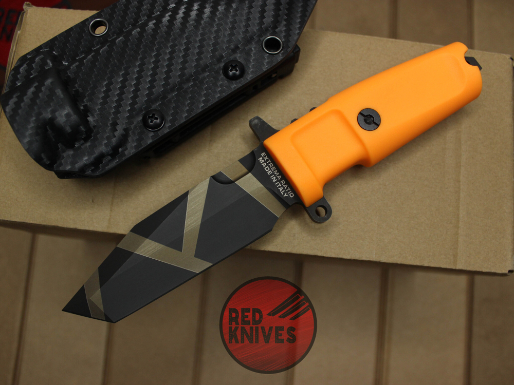 Нож Extrema Ratio Fulcrum C - оранж рукоять, клинок черный камо