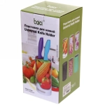 Подставка для ножей «Стиль» с черным наполнителем 22*11см красная