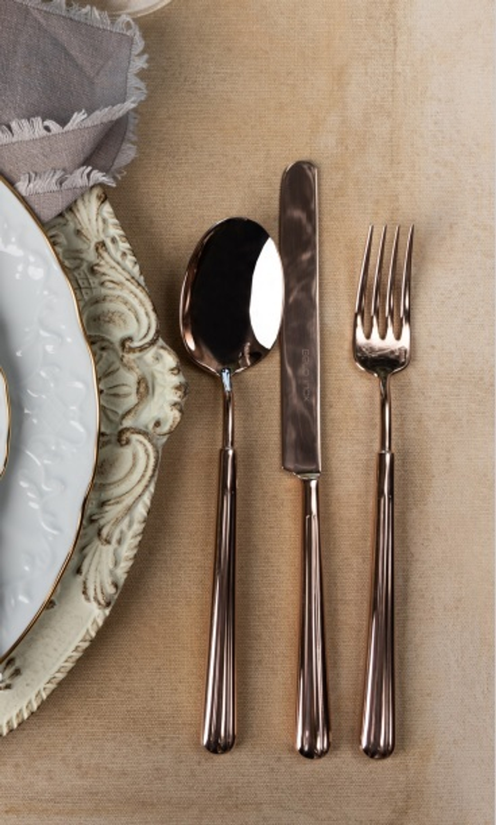 Набор IMPALA rose gold 37столовые приборы Belo Inox Золотой