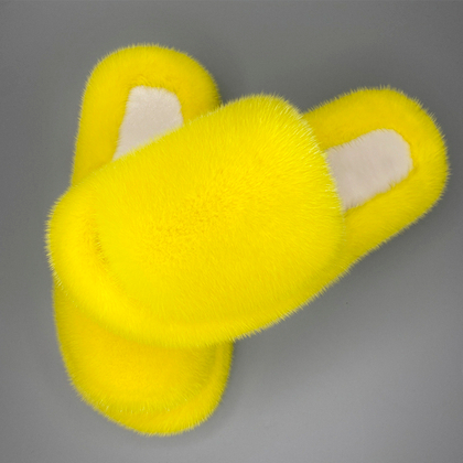 Шлепанцы из норки | Лимон