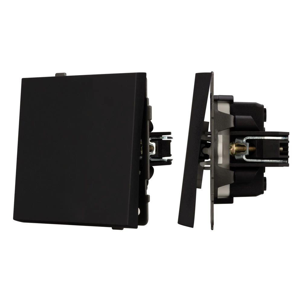 Механизм выключателя одноклавишный проходной SWT-TENDO-MKP1-SFPL-BK (230V, 10A) (Arlight, Матовый черный) 054579