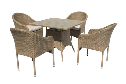 Набор мебели Garden Story Софи (1 стол+4 Стул Garden Storyа, ротанг серо-бежевый)