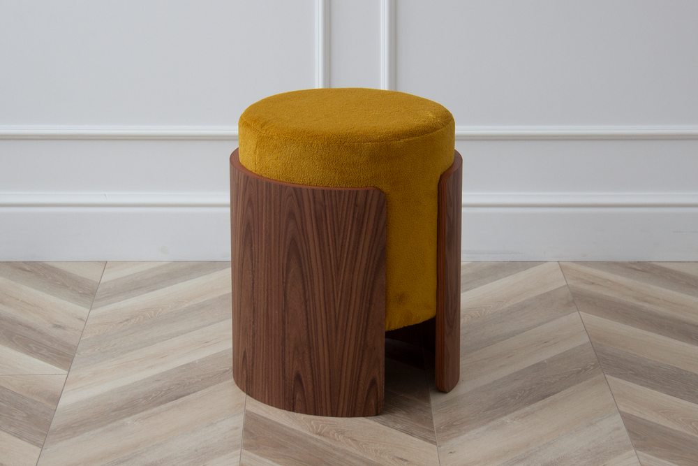 Пуф Lagom (горчичный, орех)