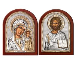 Венчальные иконы в серебряном окладе. Италия.