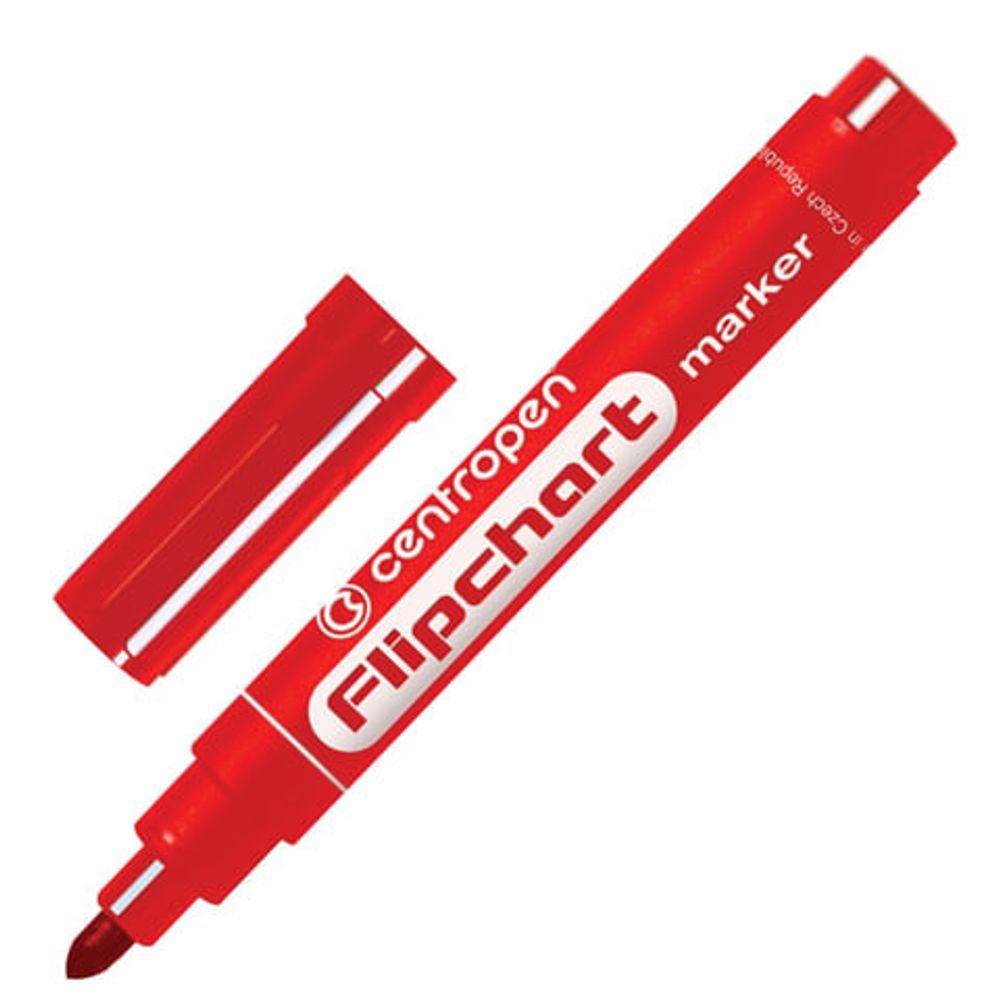 Маркер д/флипчартов CENTROPEN FLIPCHART 2,50 мм красн. круглый