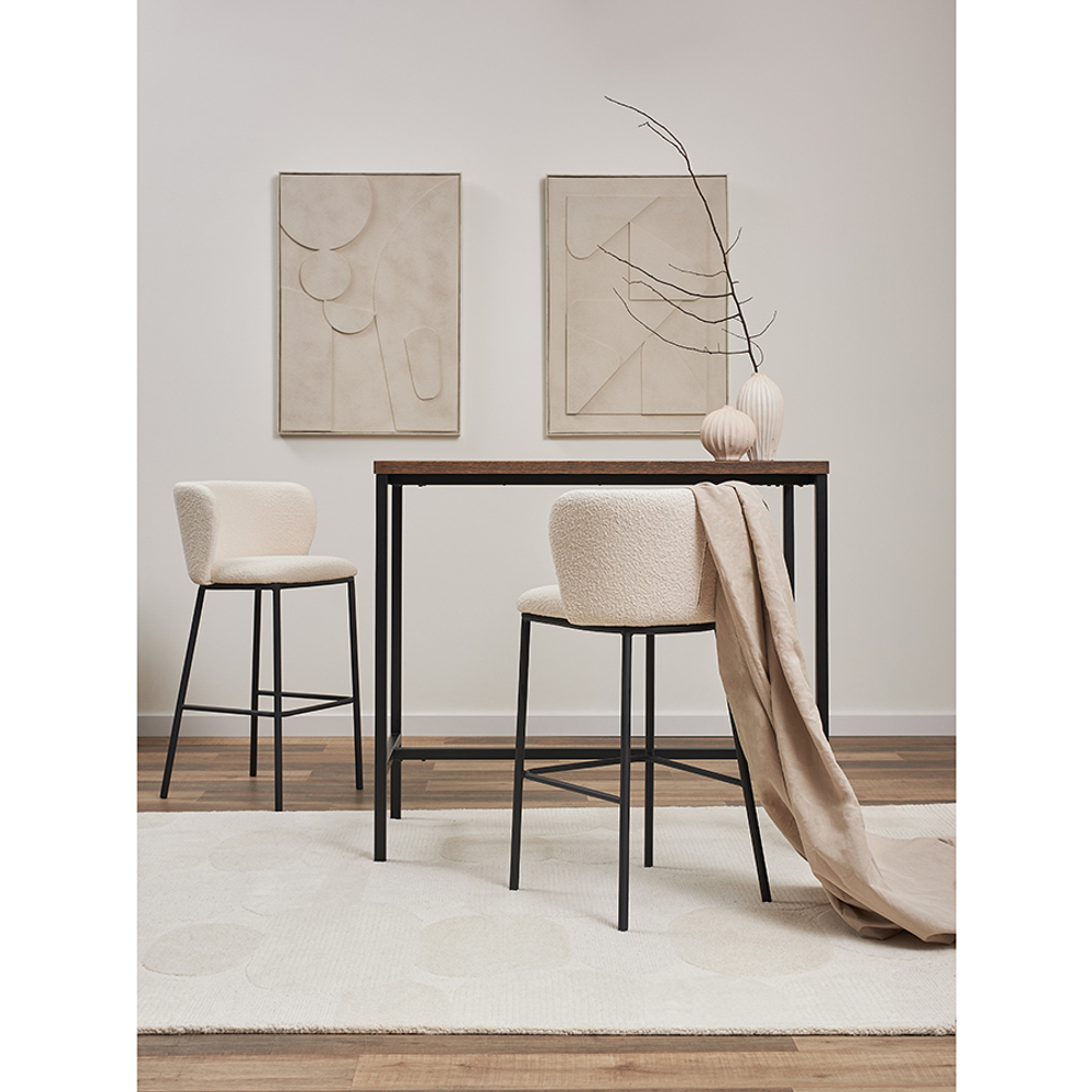 Стул барный Bergenson Bjorn Foggy, букле, молочный