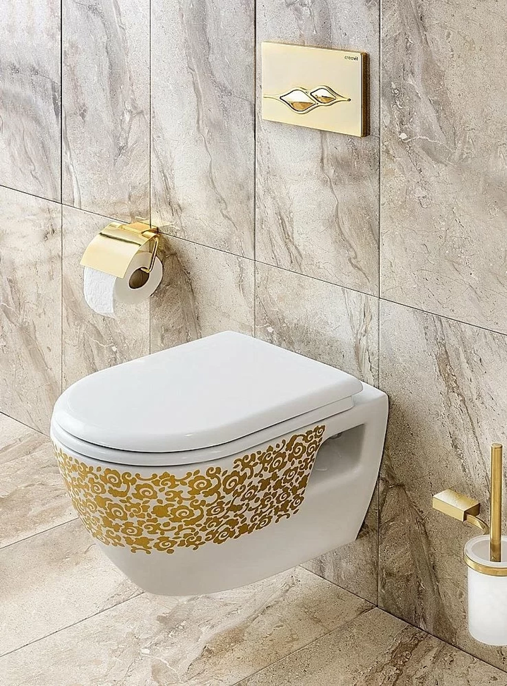 Унитаз подвесной CREAVIT Terra TP325.001D0 белый с декором