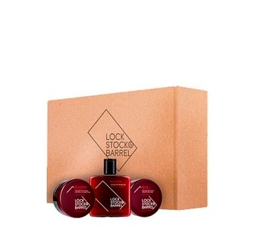 Подарочный набор №1 Lock Stock & Barrel, (шампунь Recharge 250мл, глина 85 карат, матовая мастика, крафт-коробка +риббон)