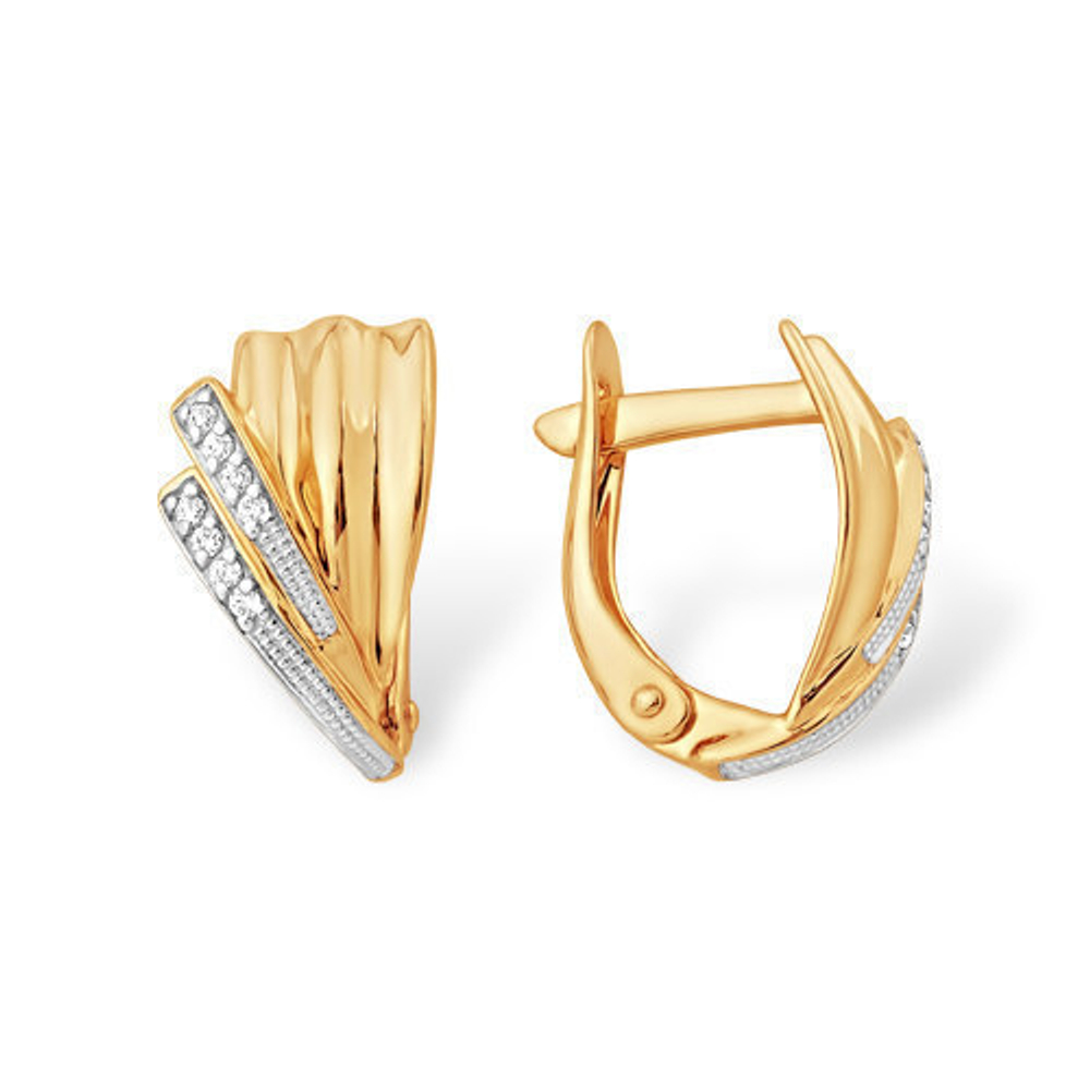 Серьги из золота с фианитами