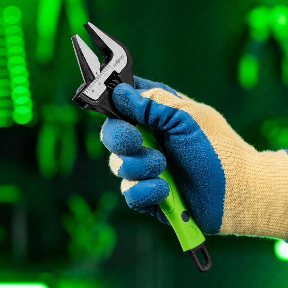 Ключ разводной, 200 мм, тонкие губки, фосфатированый Сибртех 15534