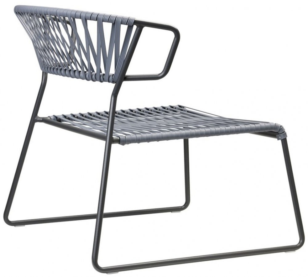 Кресло лаунж плетеное Scab Design Lisa Lounge Club, антрацит, графит