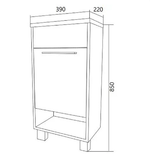 Тумба с раковиной Lira 40Н 1д. Белый глянец R