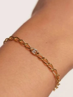 Браслет Буква E серебро 925 пробы покрытое золотом