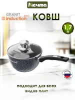 Ковш индукционный "Мечта" Гранит с несъемной ручкой и крышкой 1.7л