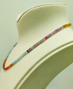 Колье микс сапфир, топаз