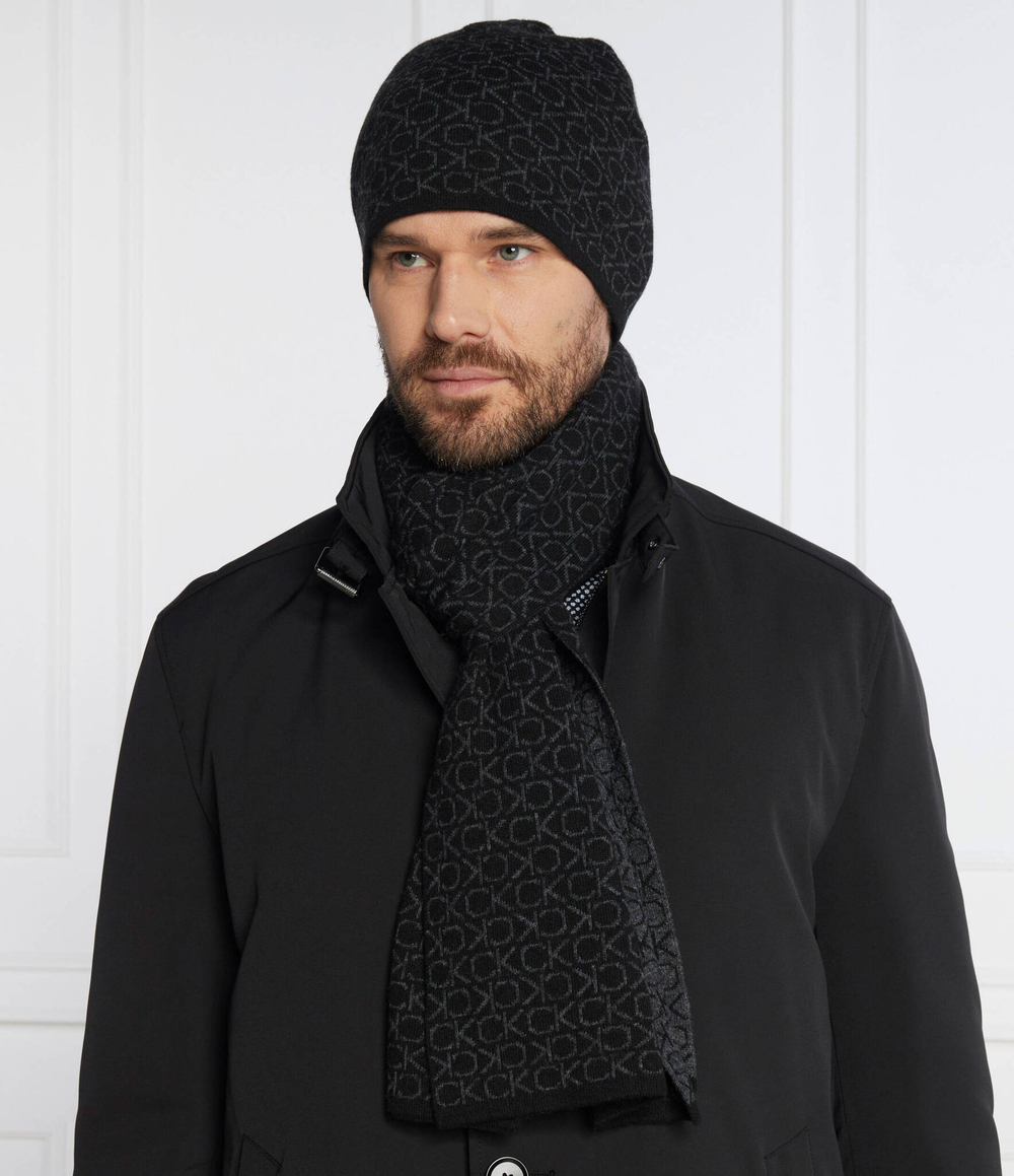 Шаль + шляпа GS MONOGRAM SCARF+BEANIE Calvin Klein - черный(K50K511026)