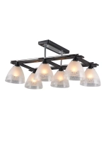 Люстра потолочная LOTER  E27*6*60W венге, хром, прозрачный