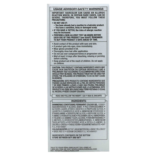 L'Oréal, Feria, насыщенный красный цвет, мерцающий оттенок высокой интенсивности, красный бархат R48, 1 нанесение