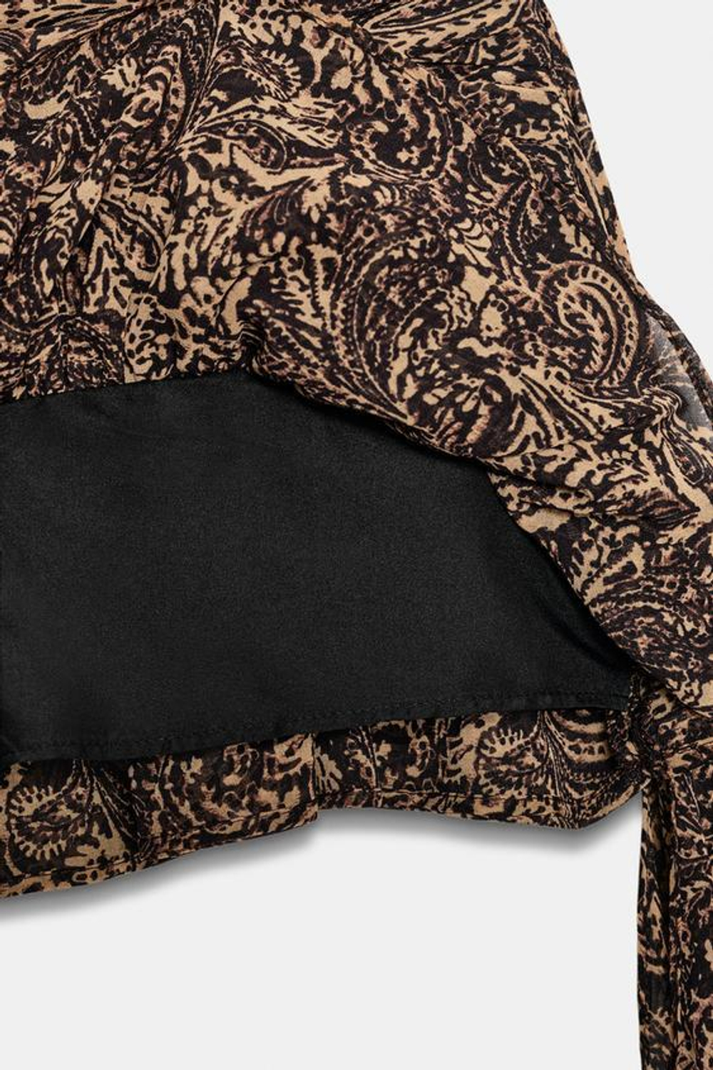 ZARA ЮБКА-БРЮКИ СО СКЛАДКАМИ И ОБОPКАМИ, ЛЕОПАРДОВЫЙ