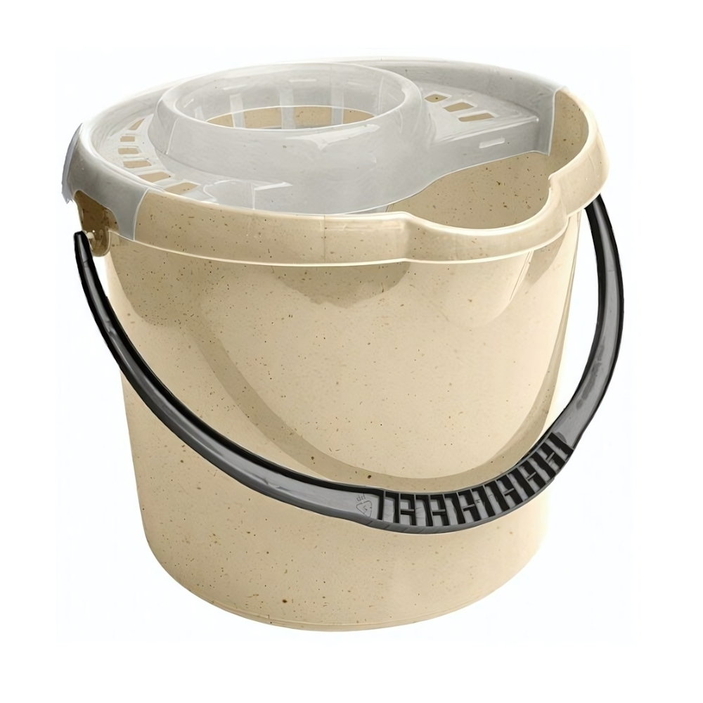 Ведро "Malta" круглое с отжимом МОП 12л (бежевый)