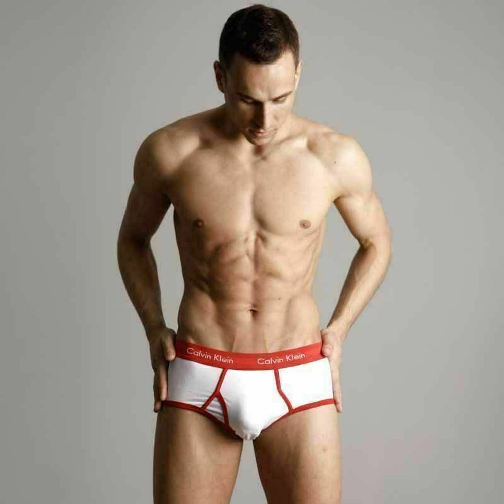 Мужские трусы брифы Calvin Klein 365 White Red Brief