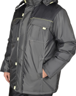 Куртка зимняя тёмно-серая с черным тк. Оксфорд