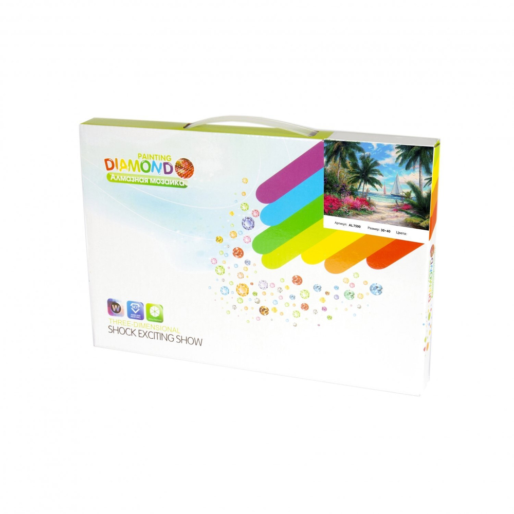 Алмазная мозаика Alingar, на подрамнике, с полным заполнением, (матов.), 30х40 см, 20 цветов, "Прекрасный корабль"