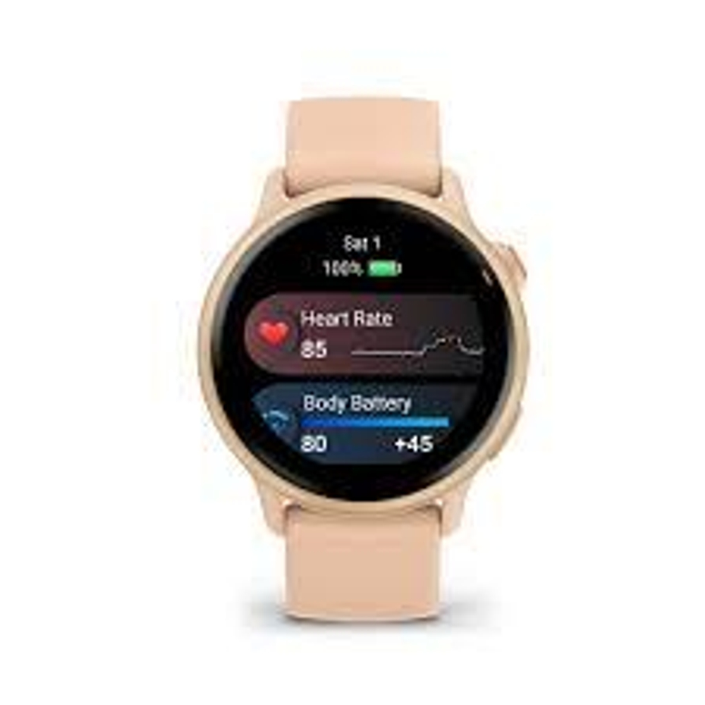 Смарт-часы Garmin Vivoactive 6, Amoled,42mm Metallic Pink, розовый силиконовый браслет 010-02985-03