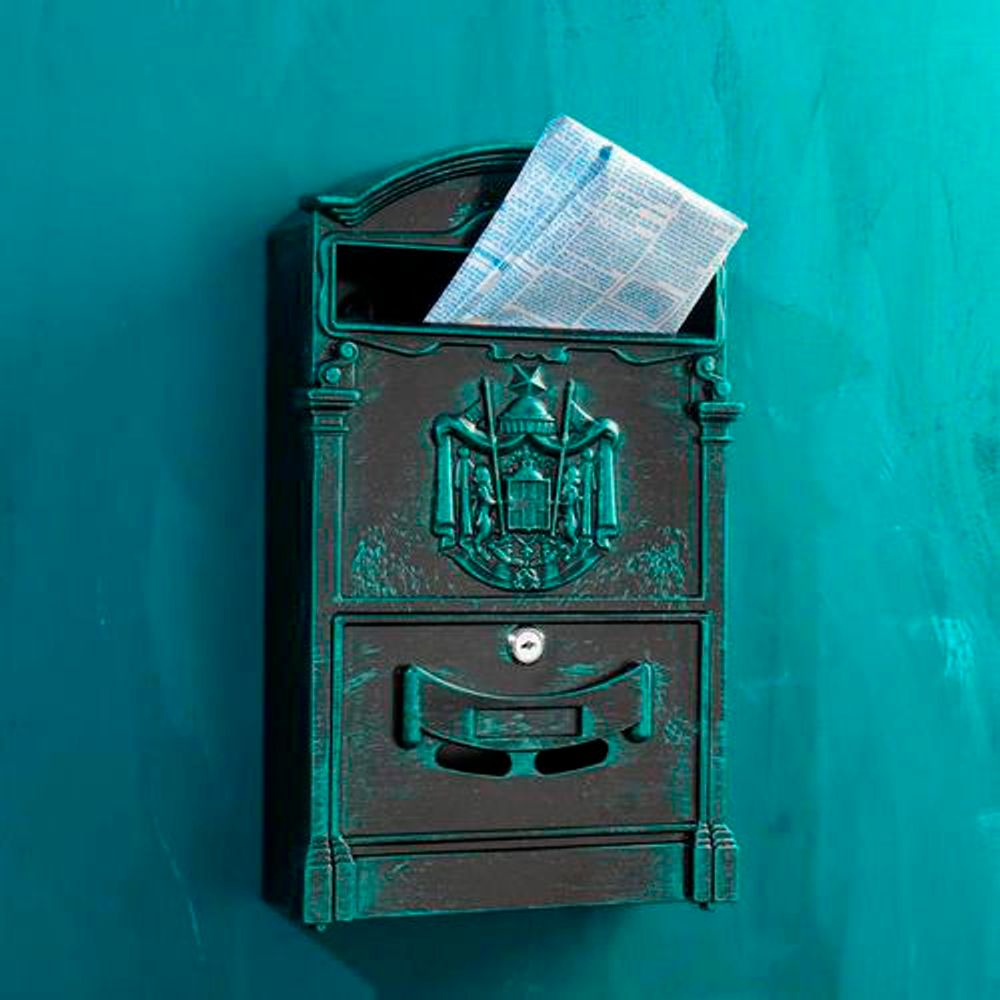 Почтовый ящик №4010В зеленая патина