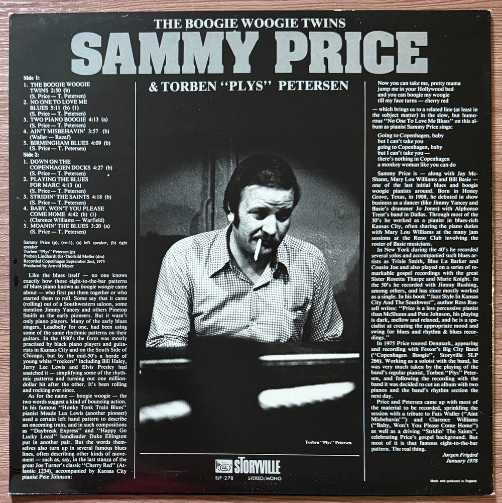 Sammy Price & Torben Petersen ‎– The Boogie Woogie Twins (Скандинавия 1977г.)Т