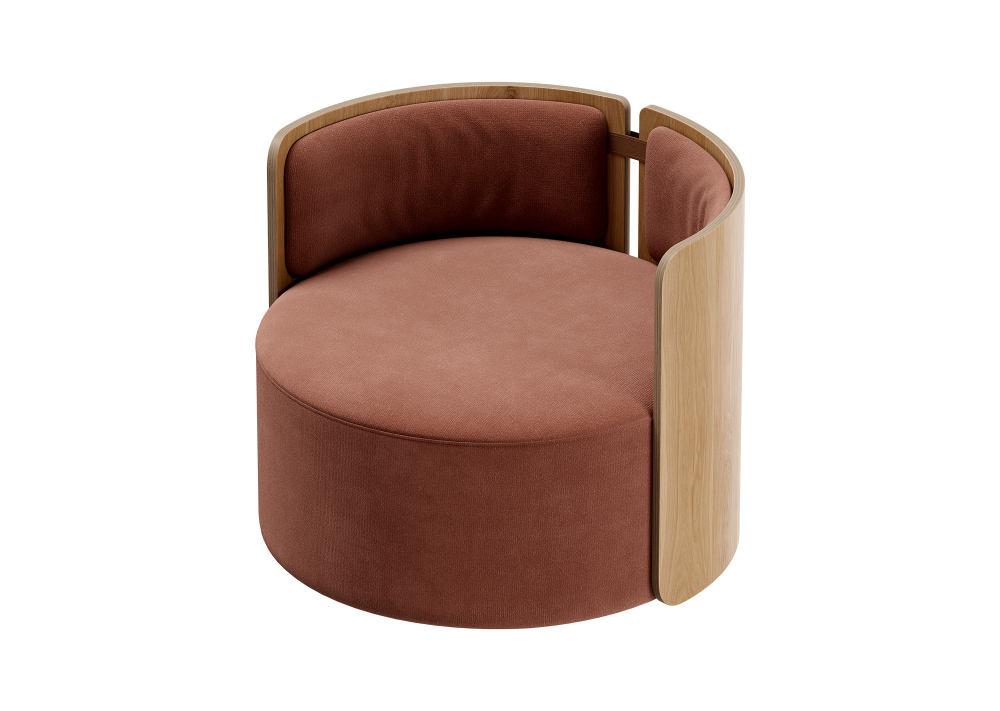 Кресло крутящееся Lagom 800 (сиена FiberGuard, натуральный дуб)