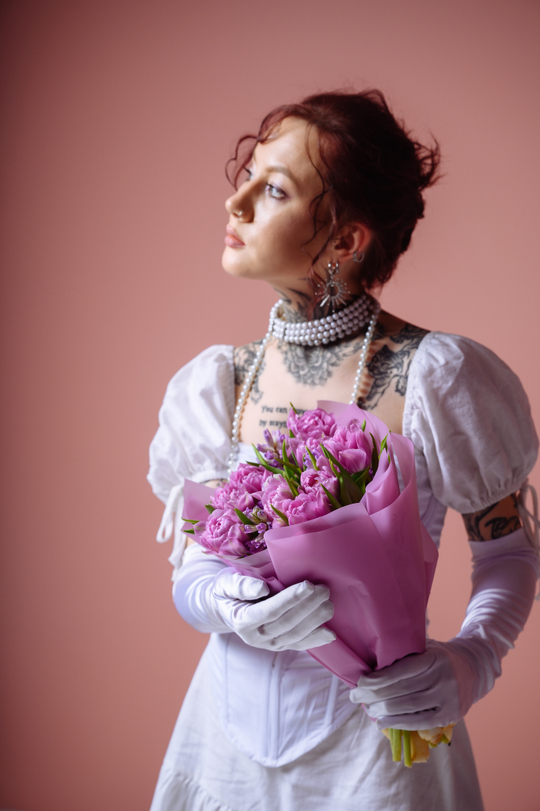 Букет микс из тюльпанов с гиацинтами