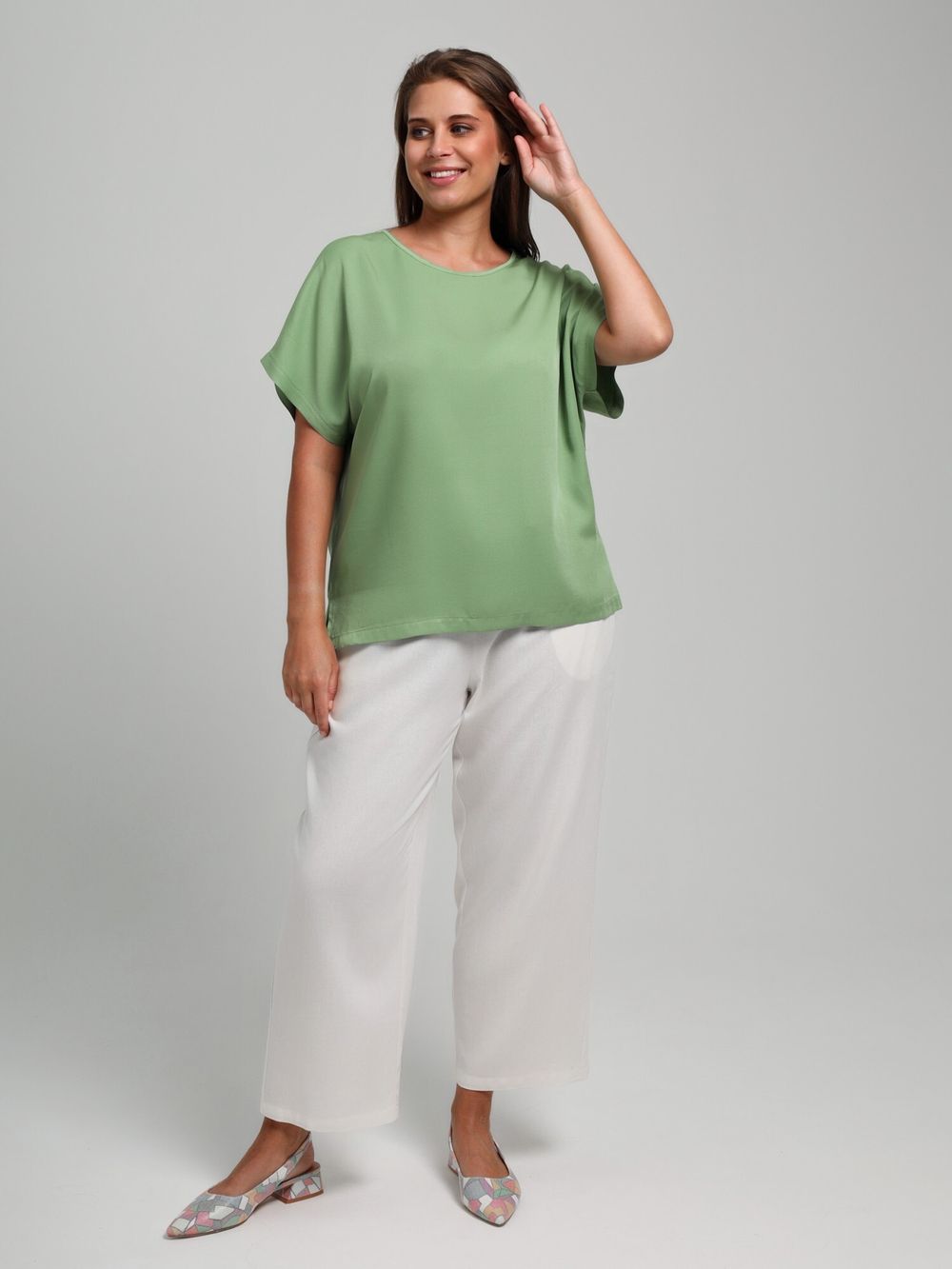 Блузка Летний драйв-4 Виотекс ЗЕЛЁНЫЙ