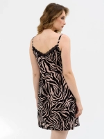 Сорочка ночная женская "Энимал" черно-бежевый