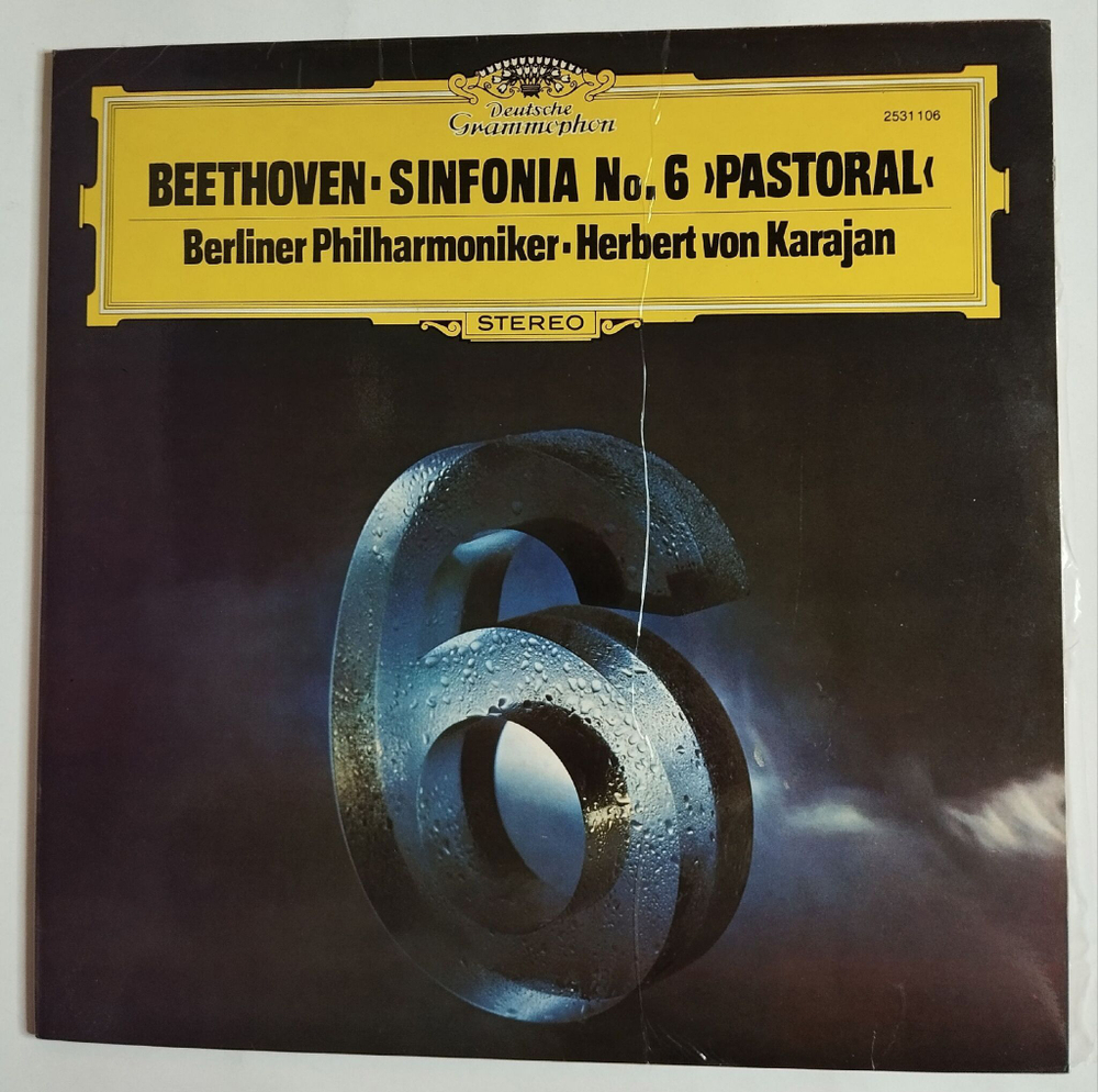 Винтажная виниловая пластинка LP Beethoven Бетховен, Herbert von Karajan,Симфония №6 Sinfonia No. 6 Pastoral (Spain 1977)
